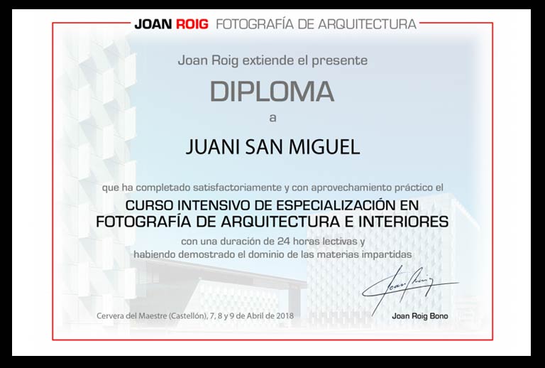 Diploma de Juani San Miguel